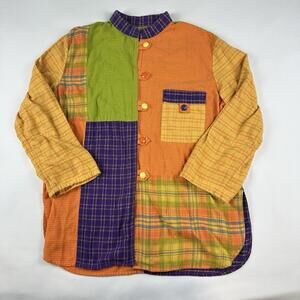 Thanksgiving Fall Flannel Like‎ Long Sleeve Shirt Button Men’s Size Large